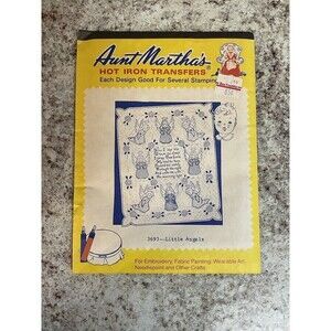 Aunt Marthas 3693 LITTLE ANGELS Bedtime Prayer Quilt Embroidery Transfer Pattern